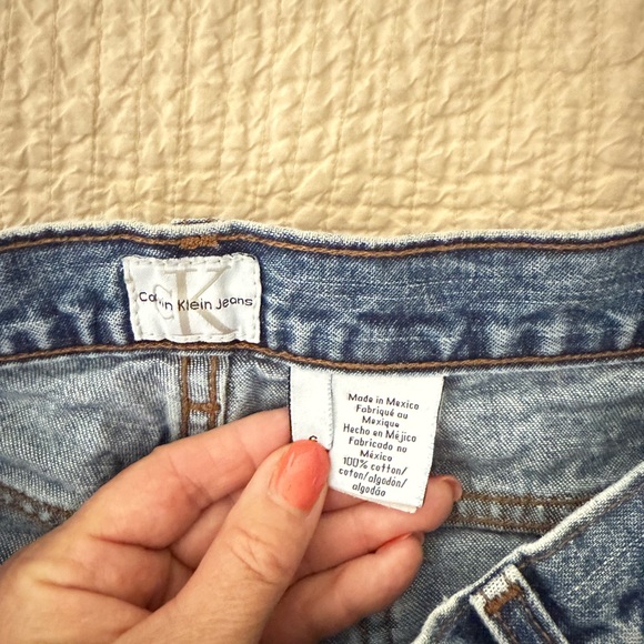 Calvin Klein Vintage Y2K Flare Doublestone  Mid-Rise Cotton‎ Denim Jeans Size 6 - Picture 8 of 9